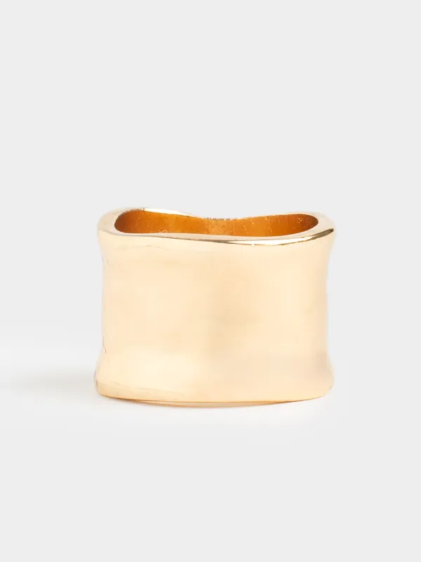 Сақина, 2 см, бір өлшемді, металл, алтын, Jewelry, image-0