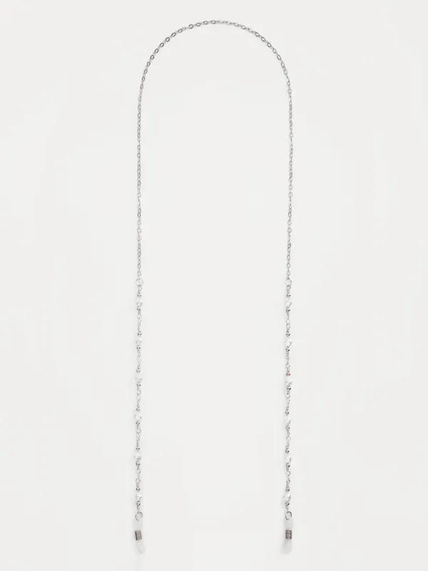 Көзілдірік тізбегі, 75 см, металл, ақ және күміс, Інжу, Baroque, image-0