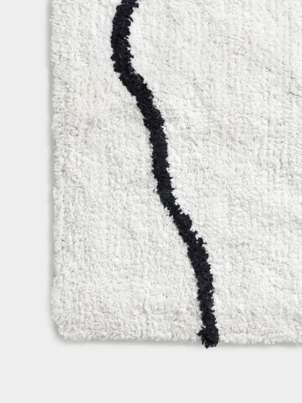 Ковер, 150х210 см, хлопок, молочный, Линии, Rhombic, image-4