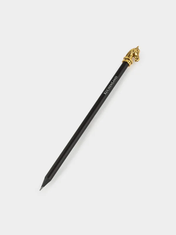 Карандаш, 18 см, чернографитный, с фигуркой, черный, Голова лошади, Draw figure, image-1