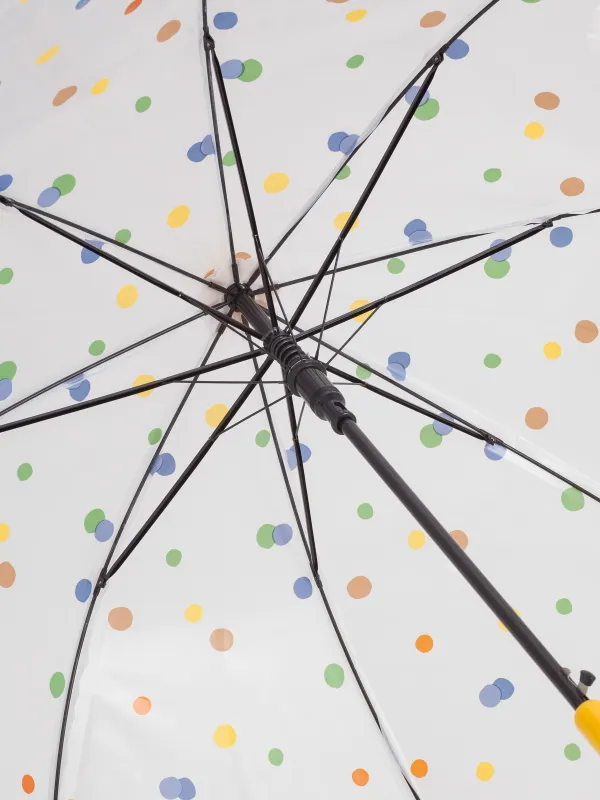 Зонт-трость, 70 см, детский, полиоксиэтилен, желтый, Горошек, Aspen, image-1