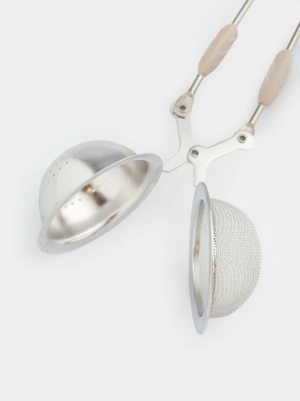 Сито для заваривания чая, 18 см, сталь/силикон, серебристо-бежевое, Шар, Ball, image-4