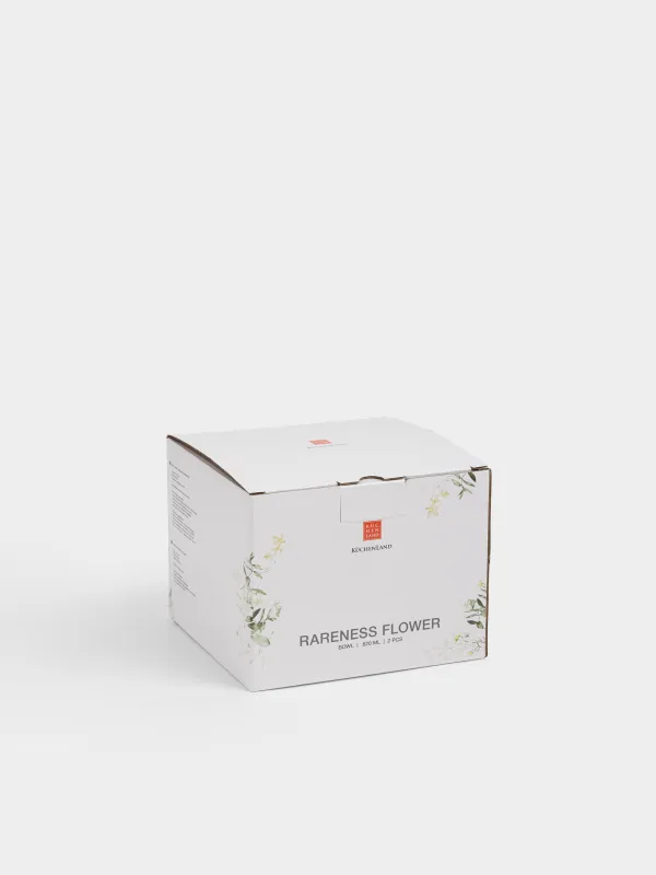 Кесе, 14х8 см, 620 мл, 2 дана, фарфор Р, ақ, Гүлдер мен жапырақтар, Rareness flower, image-5