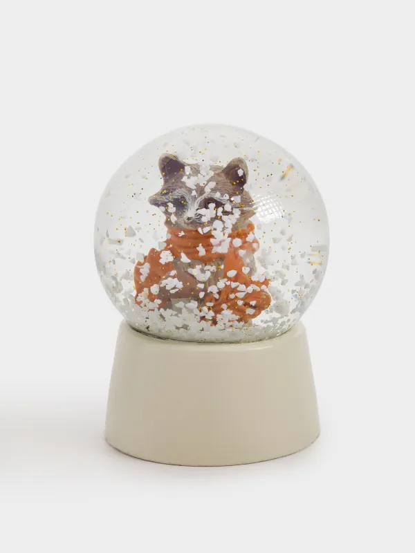 Қарлы шар, 6 см, шыны/полирезин, сүт түстес, Саңырауқұлақ қосылған жанат, Forest animals, image-2