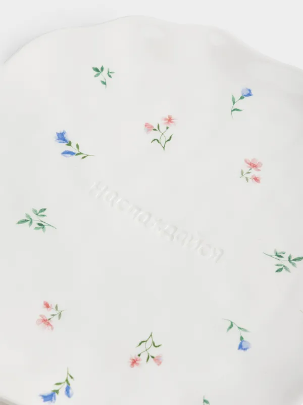 Ыдыс, 23 см, керамика, сүт түстес, Нәзік гүлдер, El flora, image-1