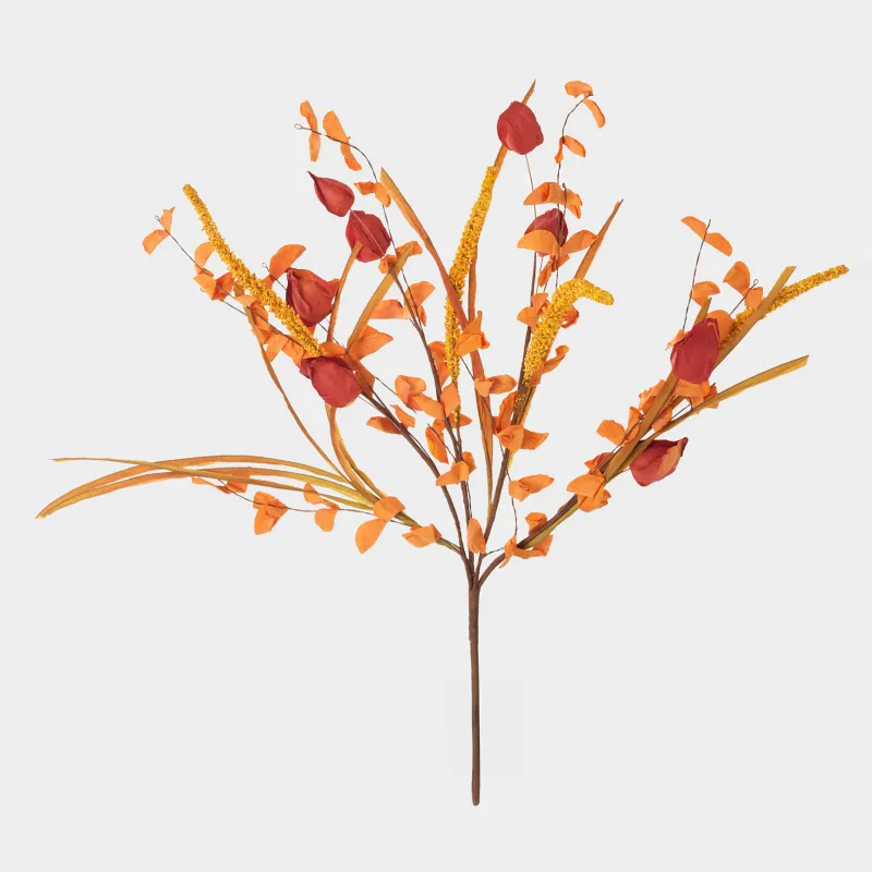 Сәндік бұтақ, 54 см, пластик/қағаз, Қызғылт сары қызыдқұлақ, Forest symphony decor