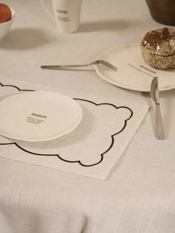 Салфетка под приборы, 30х45 см, полиэстер/лен, прямоугольная, бежевый меланж, Винтаж, Melange outline, image-7