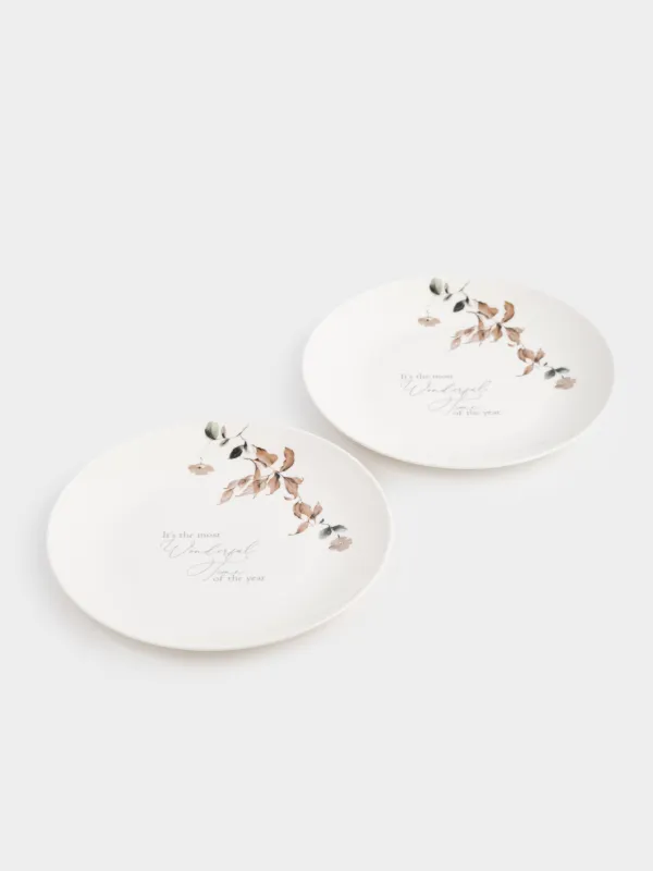 Тіскебасар тәрелкесі, 20 см, 2 дана, фарфор N, күзгі гүлдер, Refined floral, image-1