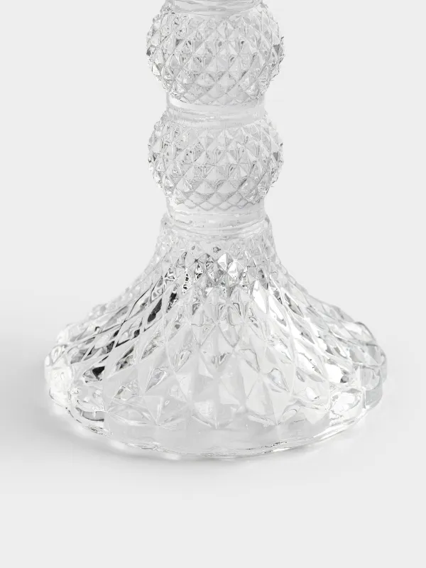 Шырағдан, 14 см, бір шам үшін, аяғы, шыны, Naiad, image-2