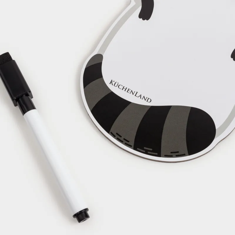 Жазбаларға арналған магнитті тақта, 18х10 см, маркермен, пластиктен, ақ және сұр, Жанат, Raccoon, image-2