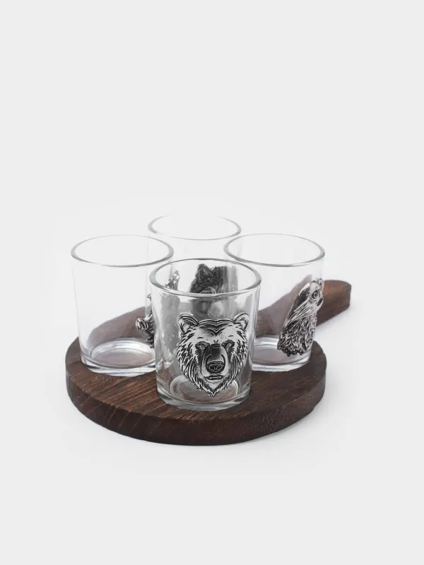 Стопка для водки, 4 шт, на подставке, Lux elements decor, image-2