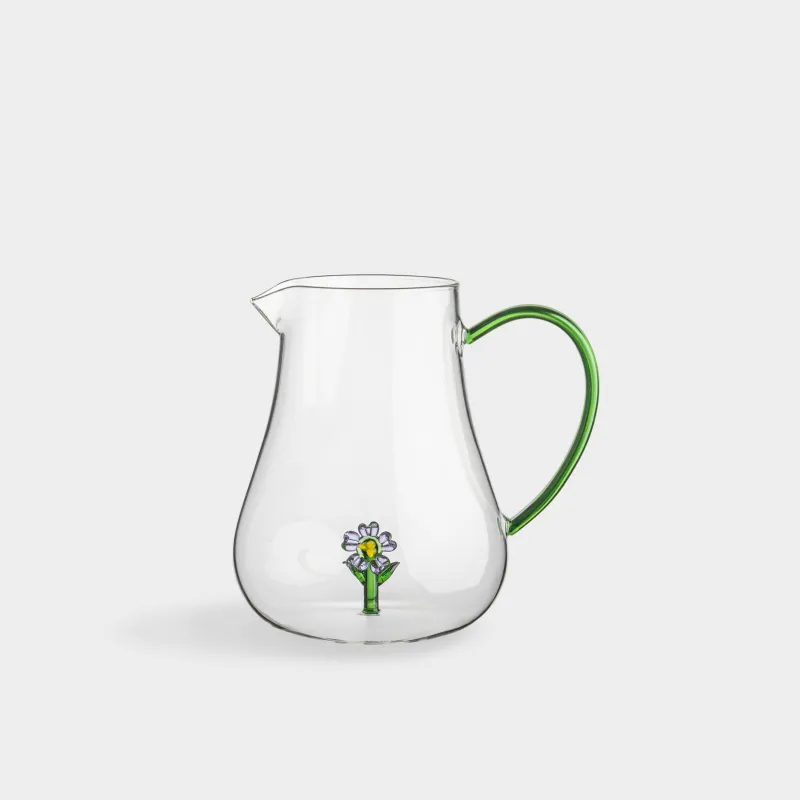 Құмыра, 1,6 л, шыны Б, жасыл тұтқа, Гүл, Shape