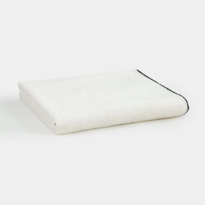 Полотенце, 70х140 см, хлопок, бежевое, Черный кант, Frotte cotton