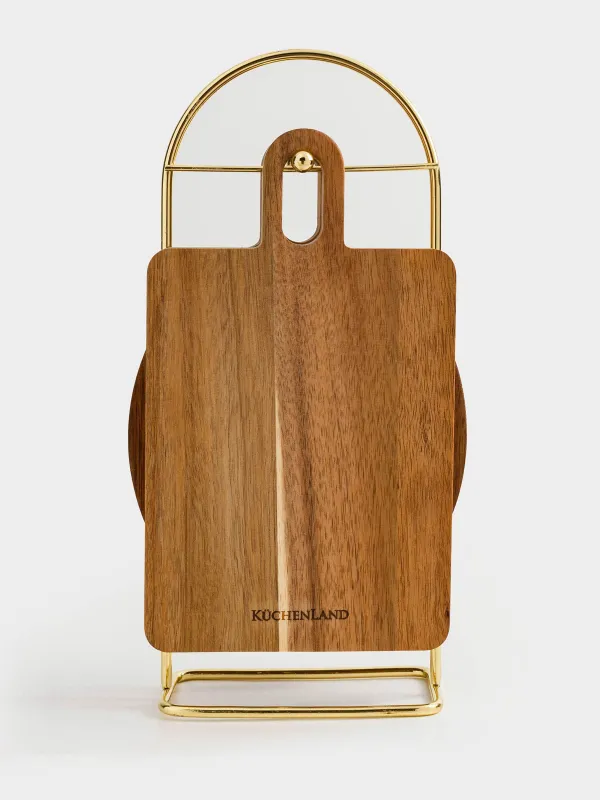 Кесетін тақталар жинағы, 2 дана, тұғырда, ағаш/болат, тікбұрышты/дөңгелек, Noble tree, image-8