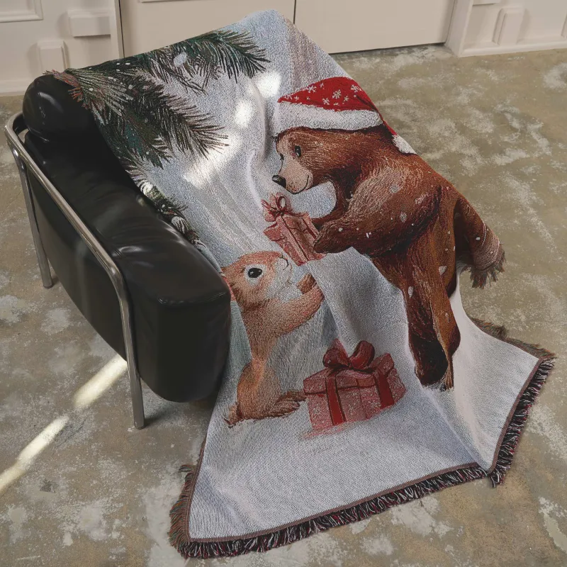 Жамылғы, 130х170 см, шашағы бар, гобелен, ДИЗАЙН, Friends forest