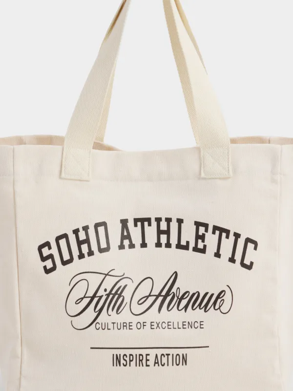 Шоппер сөмкесі, өлшемі 50х35 см, полиэстер/мақта, сүт түстес, Cultural, image-0