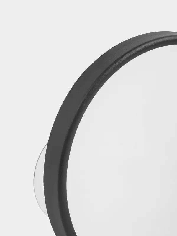 Ілулі айна, 13/11 см, үлкейткіш, жабысатын сорғыштары бар, пластик, дөңгелек, Қара, Mirror, image-2