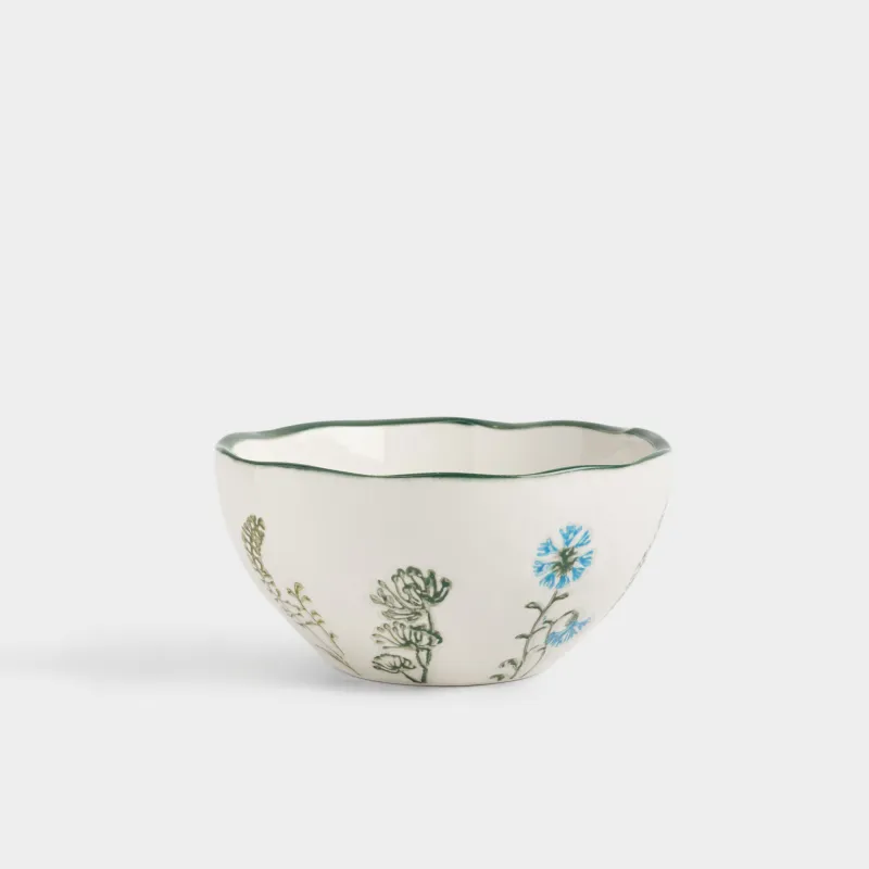 Салат ыдысы, 16х8 см, 870 мл, фарфор N, сүт түстес, Кракелюрдегі шалғынды гүлдер, Floral meadow