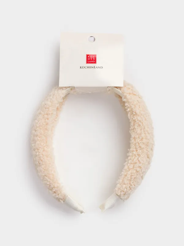 Шашқа арналған бау, 13х16 см, жасанды үлбір, сарғылт-қоңыр, Curled, image-3