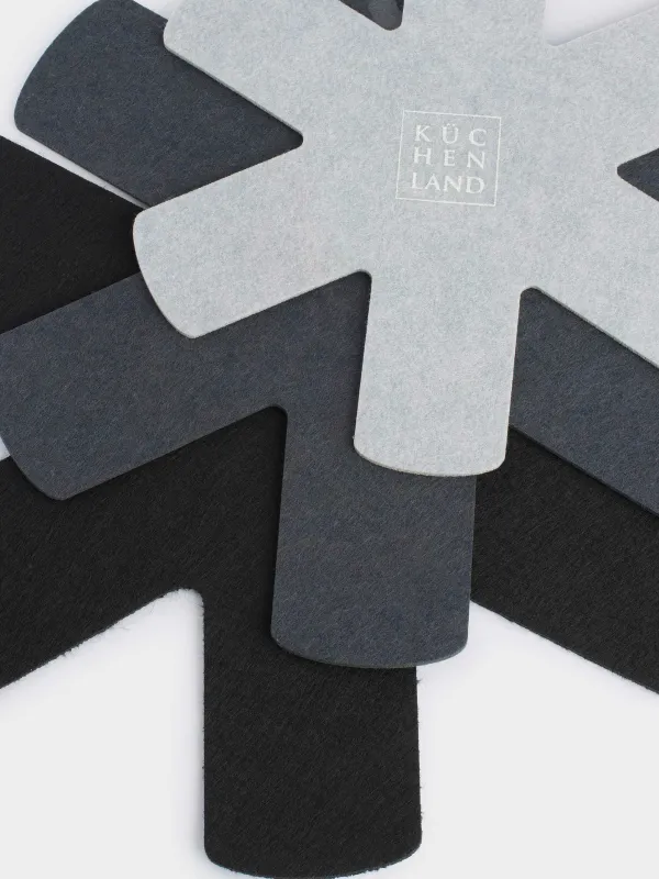 Қуыруға арналған табаға арналған қорғағыштар жинағы, 3 дана, 38/34/27 см, киіз, сұр, Assist, image-5