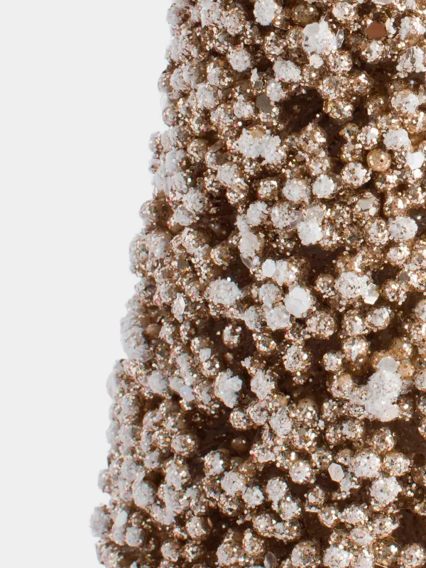 Статуэтка, 21 см, на подставке, пластик/металл, бело-золотистая, Заснеженная ель, Frosty sparks, image-3