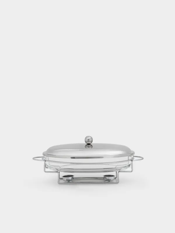 Жылытылатын ыдыс, 42х24 см, шыны Т/болат, сопақ, Classic, image-1