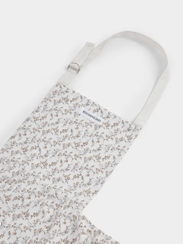 Фартук-платье, 75х85 см, хлопок, молочный, Винтажные цветы, La flore, image-2