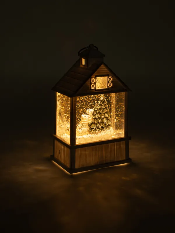 Қар шамы, 17 см, жарықтандырылған, пластик, ақ, Үйдегі аю, White style, image-5