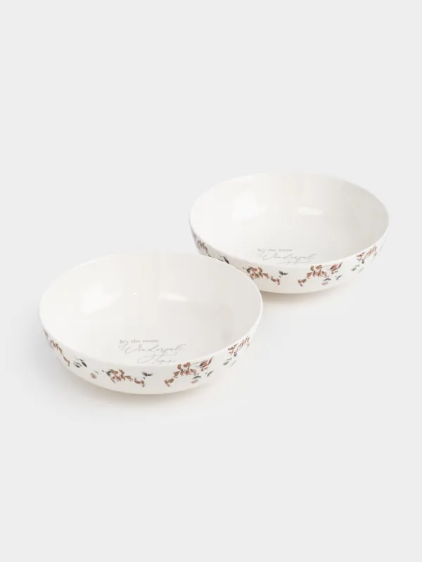 Сорпа тәрелкесі, 19х6 см, 2 дана, фарфор N, Күзгі гүлдер, Refined floral, image-2