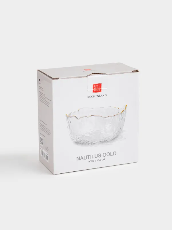 Пиала, 13х6 см, стекло, с золотистым кантом, Nautilus gold, image-3