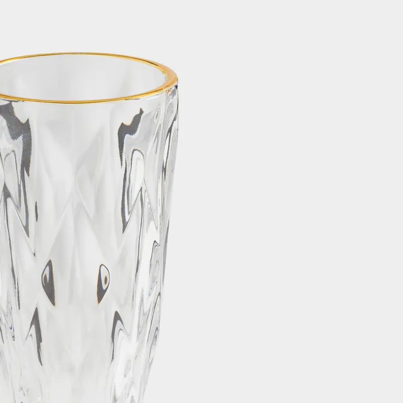 Шампан бокал-кубогы, 170 мл, шыны Р, алтын жиегі бар, Rhomb gold, image-4