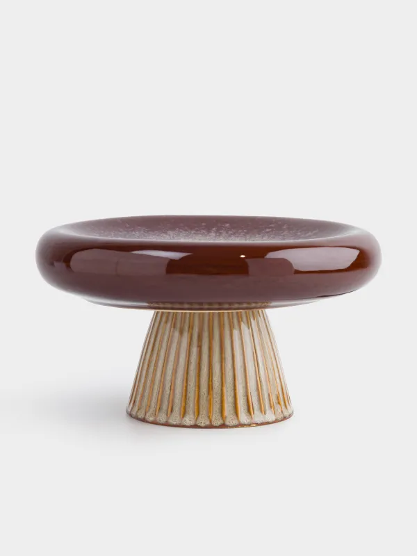 Аяқты ыдыс, 22х12 см, фарфор Р, сүтті-қоңыр, Саңырауқұлақ, Colors autumn, image-0