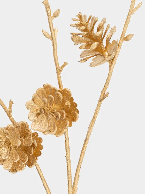 Ветка декоративная, 90 см, Золотистые шишки, Conifer delice, image-2