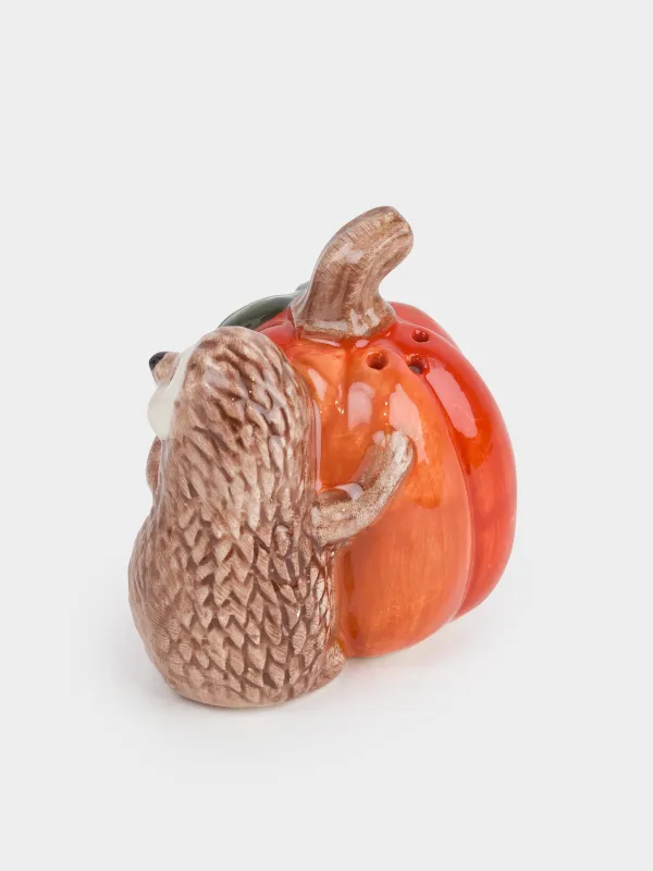 Тұз немесе бұрышқа арналған ыдыс, 8 см, керамика, қызғылт сары, асқабақ қосылған кірпі, Forest symphony, image-2