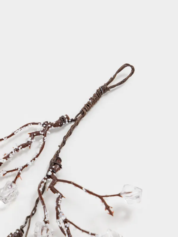 Сәндік әшекей, 35 см, аспалы, акрил/пластик, Кристалдары бар шырша бүршіктері, Crystal sparkle, image-3