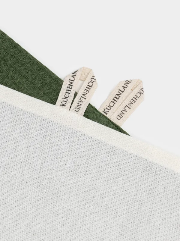 Асүйлік сүлгі, 40х60 см, 2 дана, мақта, сүтті/жасыл, Бұтақтағы шырша бүршіктері, Conifer, image-3