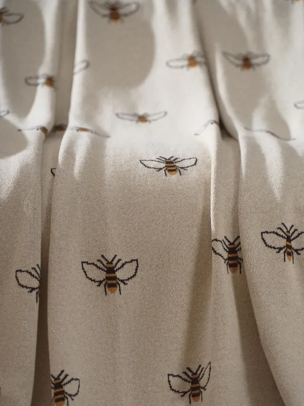 Көрпе, 130х170 см, мақта, бежевый, аралар, Honey, image-2