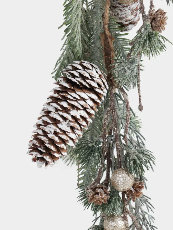 Сәндік бұтақ-гирлянд, 75 см, аспалы, пластик, Шампан жидектері мен шырша бүршіктері, Conifer champagne, image-3