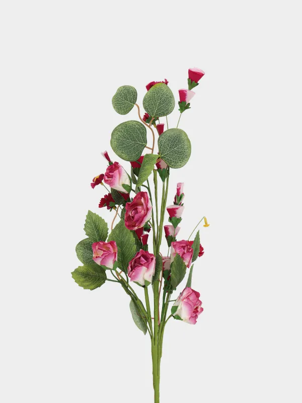 Ветка декоративная, 76 см, бумага/полиэстер, Красные цветы, Flower garden, image-3