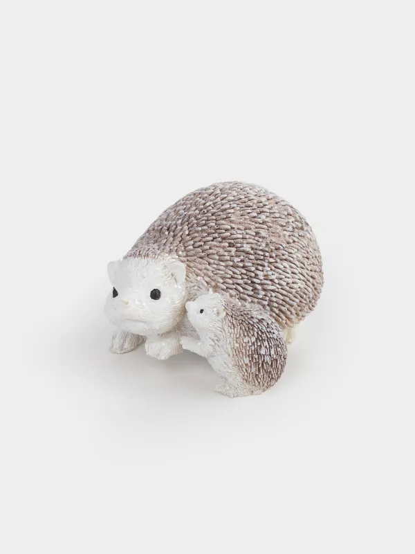 Мүсінше, 10 см, полирезин, сұр-қоңыр, Кірпі, Slight frost, image-0