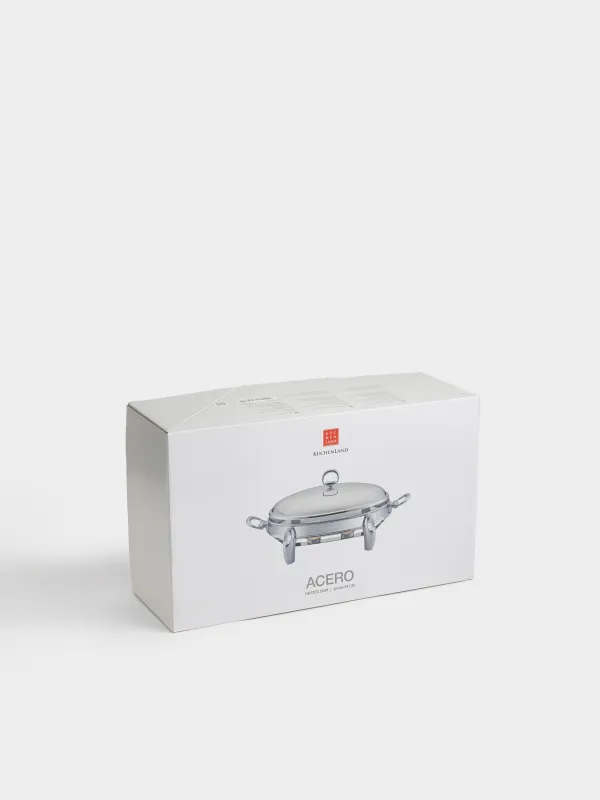 Блюдо с подогревом, 42х25 см, стекло Т/сталь, овальное, Acero, image-7