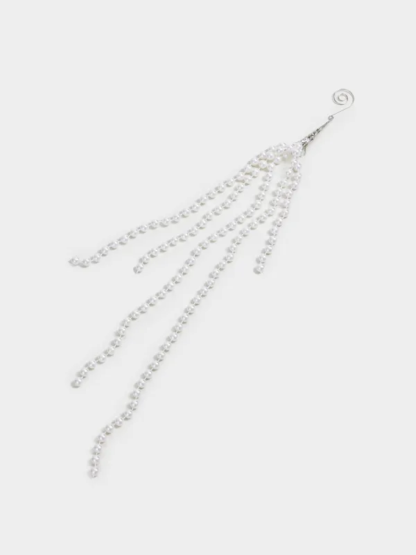 Сәндік әшекей, 40 см, аспалы, акрил/пластик, Ақ інжу, Balls decor, image-1