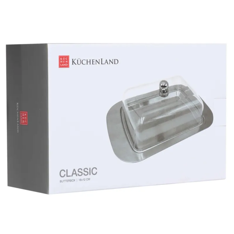 Сары май ыдысы, 19 см, болат / пластик, тікбұрышты, классикалық, image-4