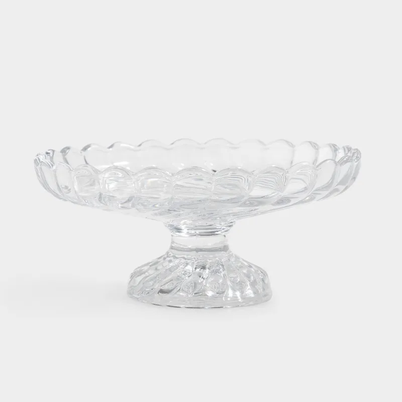 Ыдыс, аяқты, 15х7см, дөңгелек, шыны, Clear pattern