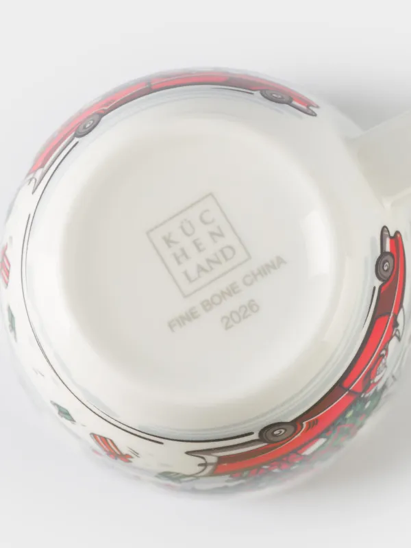 Кружка, 400 мл, фарфор, Red car, image-5