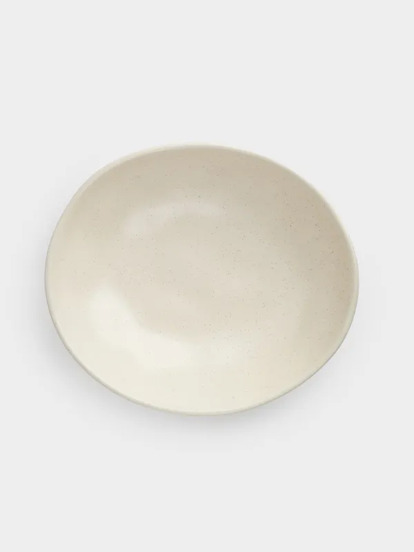 Салат ыдысы, 22х6 см, мл, керамика, сүт түстес, Мыжылған әсер, Crumple creme, image-1