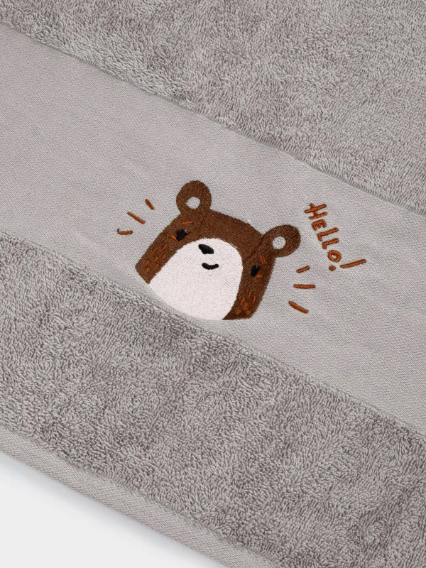Полотенце детское, 70х120 см, хлопок, песочное, Мишка, Bear, image-5