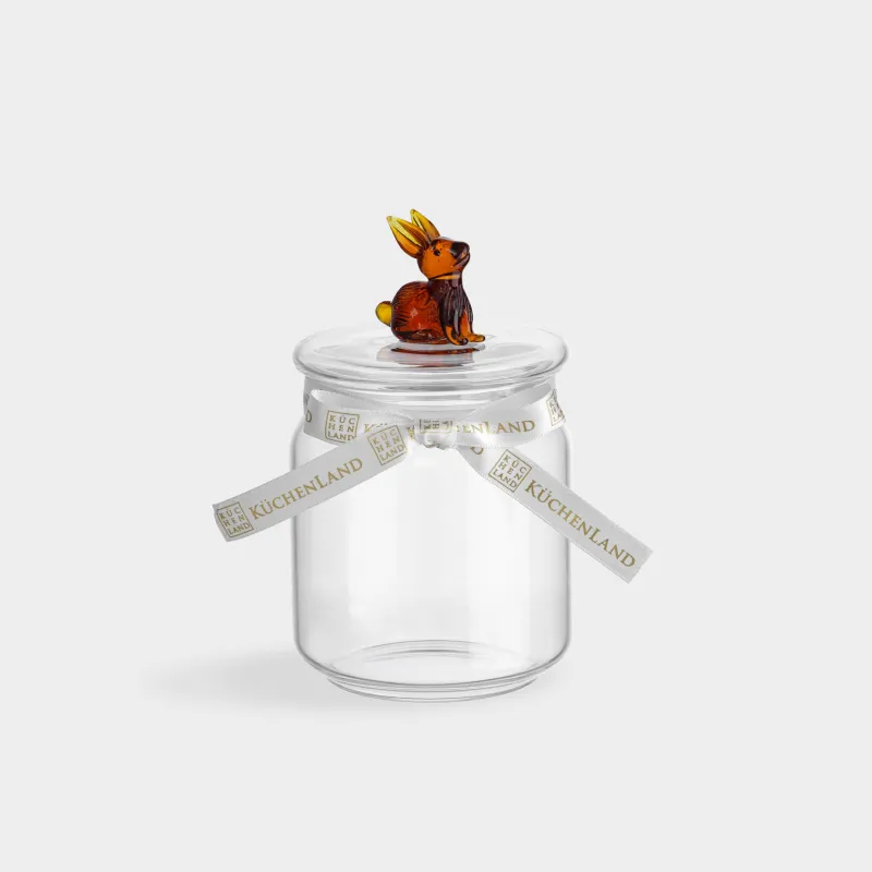 Банка для сыпучих продуктов, 450 мл, стекло Б, Янтарный кролик, Clear figure