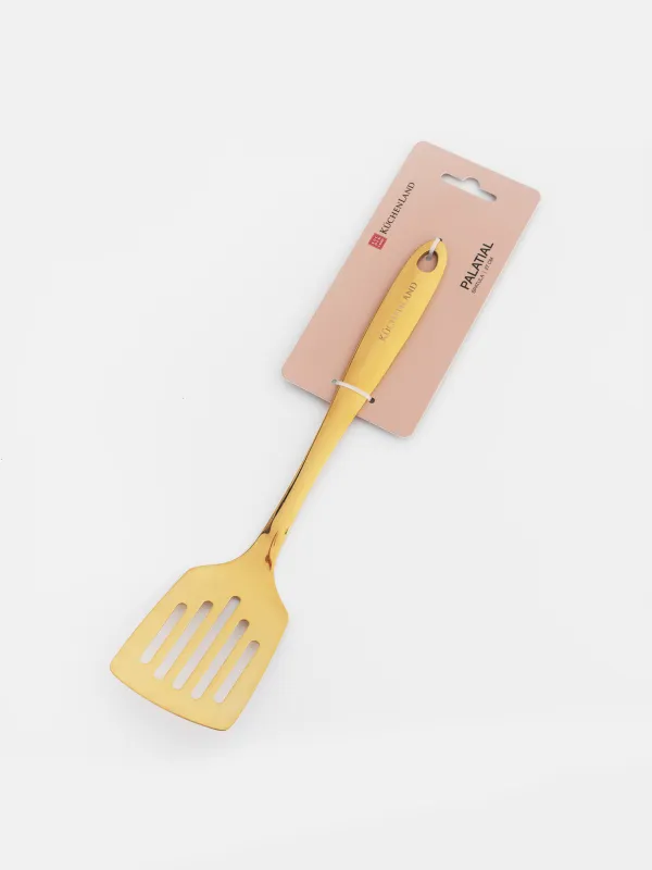 Лопатка, 27 см, с прорезями, сталь, золотистая, Palatial, image-6