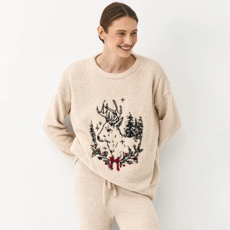 Әйелдерге арналған кеңжейде, үйге арналған, өлшемі L, полиэстер, сарғылт-қоңыр, Бұғы, Aimi